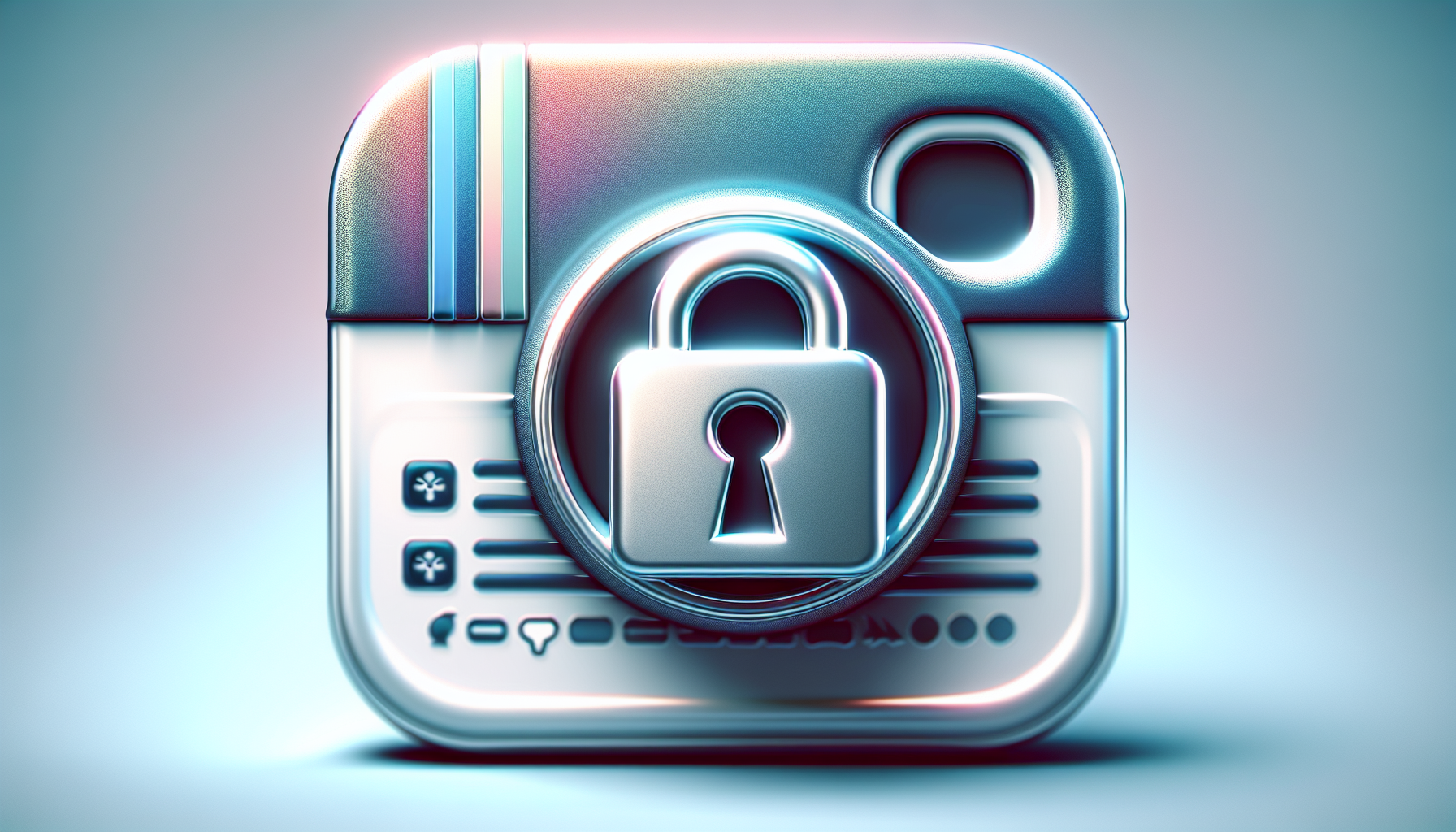 Illustration of a lock symbol on an Instagram profile