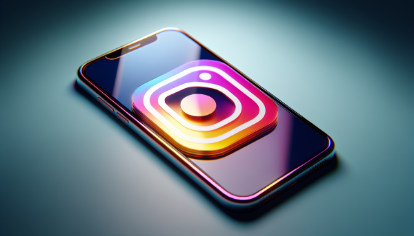 Illustration of a smartphone with the Instagram app icon