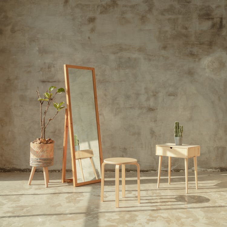 Brown Wooden Table With Chair